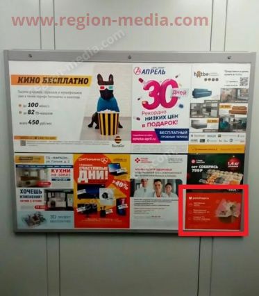 Размещение рекламы в лифтах компании "PetshopRu" в городе Ярославль
